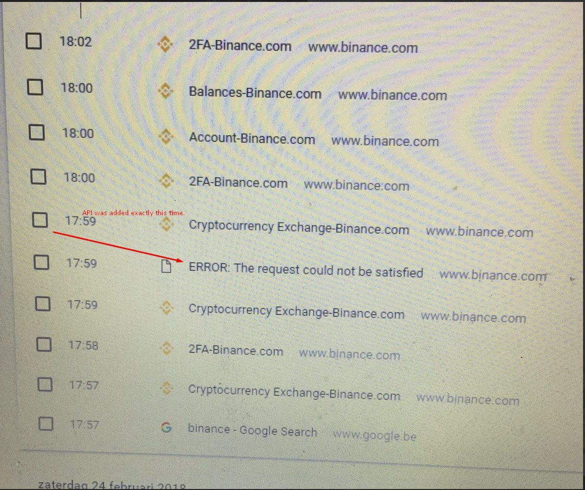 Binance phishing website